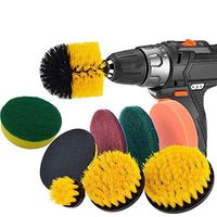 IHGTZS 9 Piece Power Scrubber Cleaning Kit All Purpose Cleaning Scrubbing For Cordless Drill,Back-to-school Season Labor Day Wide Compatibility Drill Cleaning Brush Attachment Set (Multicolor)