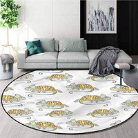 RUGSMAT Reptile Round Kids Rugs,Wild Chameleon Lizard Kids Teepee Tent Game Play House Round Round-59