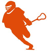 hBARSCI Lacrosse Player Vinyl Decal - 5 Inches - for Cars, Trucks, Windows, Laptops, Tablets, Outdoor-Grade 2.5mil Thick Vinyl - Orange
