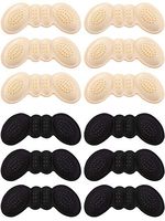Hotop 6 Pairs Heel Cushion Pads Heel Shoe Grips Liner Self-Adhesive Shoe Insoles Foot Care Protector (Black and Skin Color)