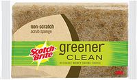 Scotch-Brite Greener Clean Non-Scratch Scrub Sponge, Natural Fiber 3 ea (Pack of 6)