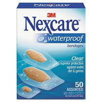 Nexcare 43250 Waterproof, Clear Bandages, Assorted Sizes, 50/Box