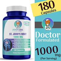 St. John's Wort Hypericin, Professional Strength, 180 Capsules, Superior Mood Booster, Anxiety & Depression Support, Calm Stress, Positive Mood, Saint Johns Wort, Dr. Formulated by Foxxy Doc