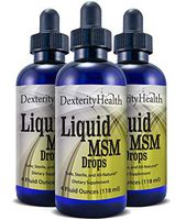 Dexterity Health Liquid MSM Drops, 3-Pack of 4 oz. Dropper-Top Bottles, 100% Sterile, Vegan, All-Natural and Non-GMO, Contains Organic MSM, Contains Vitamin C as a Natural Preservative