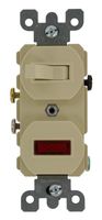 Leviton 5336-I 20 Amp, 120 Volt, Duplex Style Single-Pole/Neon Pilot AC Combination Switch, Commercial Grade, Ivory