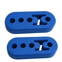 EVIL ENERGY Car Exhaust Rubber Hanger Insulator Bracket Bushing Mount 4 Holes 0.47in (12mm) Hole Size Universal Blue 2PCS