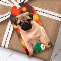 Dog Xmas Pug Christmas Gift Tags (Present Favor Labels)