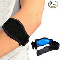 Tennis & Golfer Elbow Brace with Compression Pad for Men and Women - Elbow Band for Elbow Tendonitis, Great Support for Injured Arms & Pain Relief by Vitoki (2-Count)