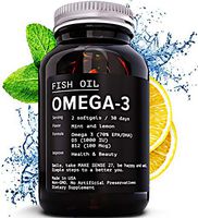 Omega 3 Fish Oil Supplement 2400MG - High EPA 880MG + DHA 660MG - Triple Strength Burpless Capsules Softgels - Heart Health, Immune Support - Non-GMO, GMP & FDA-Certified - Made in USA