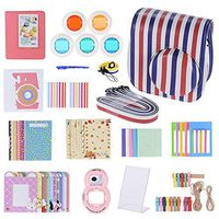 Andoer 14 in 1 Accessories Kit for Fujifilm Instax Mini 8/8+/8s Camera Case/Strap/Sticker/Selfie Lens/5pcs Colored Filter/Album/3 Kinds Film Table Frame/10pcs Wall Hanging Frame/40pcs Border Sticker