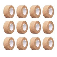 12pc-1 Inch Wide Skin Colour Elastic Self- Adhesive Bandage Finger Tape，First Aid Wrap Bandages, for Wrist and Ankle Sprains & Swelling