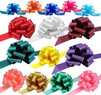 Assorted Gift Pull Bows for Christmas - Various Sizes, Set of 15, Variety Pack, Red, Blue, White, Green, Valentine's Day, Birthday, Easter, Presents, Holiday Decoration, Office, Classroom, Fundraiser