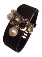Fitband Fun '"Dangle Charm" Fitness Band Accessory (Fitbit Charge/Charge HR/Charge 2, Black/White/Silver)