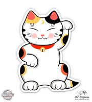 GT Graphics Maneki Neko Cat - 5" Vinyl Sticker - for Car Laptop I-Pad - Waterproof Decal