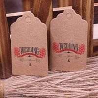 OBELLA BOUTIQUE 100 tag 100 string brown/white NEW DIY LOVE 5X3cm handmade with love products note tag my sweet honey for wedding tag