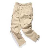 Men's Overall Pants Casual Comfort Elastic Waist Pockets Solid Trousers Running Joggers Sport Sweatpants Slacks