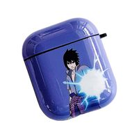 Raleighsee Anime Naruto Cartoon AirPods1/2 Generation TPU Protective Case Scratch-Proof Anti-Fall Portable Bluetooth Headphone Box Protective Cover(Sasuke)
