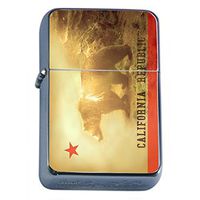 California Bear Flip Top Oil Lighter D4 State Animal Bear Flag California Republic Cali