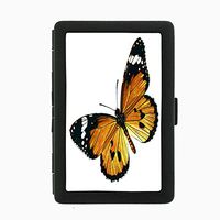 Perfection In Style Black Color Metal Cigarette Case Vintage Butterfly Design 011