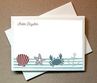 Personalized Gifts - Sea Shore Note Cards (40 Non-foldover Cards and Blank Envelopes)