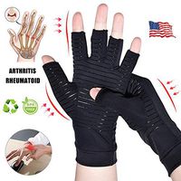 Arthritis Gloves, Compression Gloves for Arthritis Pain Relief, Rheumatoid Arthritis and Carpal Tunnel, Premium Copper Gloves-Men&Women, Fingerless Design for Computer Typing and Daily Work(1 Pair-L)