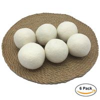 XL Wool Dryer Balls For Laundry - Organic,Anti Static,Premium Reusable Natural Fabric Softener,Hypoallergenic Baby Safe,Chemical Free, Shorten Drying Time(3 inch)-6 Pack