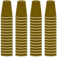 DecorRack 12 oz Disposable Plastic Cups, Solo Party Cups, Gold (60 Pack)