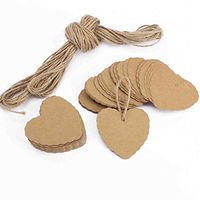 Targarian 100 X Heart Shape Gift Tags Paper Chains Labels Valentine Party Personalised Labels + 20m String