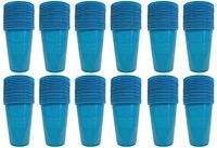 Set of 192 Blue Disposable Plastic Party Cups! 4 Hot Colors - 16oz Cups - Perfect For Parties, BBQ's, or Regular Use!