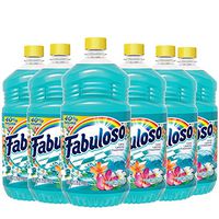FABULOSO All Purpose Cleaner, Ocean Paradise, Bathroom Cleaner, Toilet Cleaner, Floor Cleaner, Shower and Glass Cleaner, Mop Cleanser, Kitchen Pots and Pans Degreaser, 56 Fluid Ounce (Pack of 6) (153042)