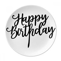 Happy Birthday Presents Best Wishes Dessert Plate Decorative Porcelain 8 inch Dinner Home