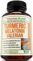 Turmeric Curcumin Melatonin Valerian Supplement. Ginger L Theanine Cinnamon Bioperine. Sleep Aid, Antioxidant Properties for Occasional Joint Pain Relief, Supports Inflammatory Response. (120)
