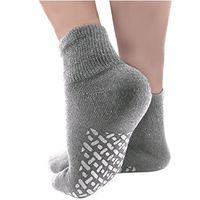 Diabetic Socks Womens Non-slip Grip Cotton 6-Pack Ankle Grey By DEBRA WEITZNER