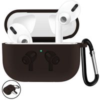WAAILU Protective Cover Compatible with AirPods Pro Case, Case with Keychain for AirPods 3 Charging Case - 2019 Release Visible Front LED Shock-Absorbing Soft Slim Silicone Case Skin - Brown