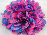 3pc Big18 Petal Blue Leopard Flowers Wedding Appliques DIY