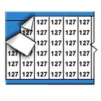Brady WM-127-PK Repositionable Vinyl Cloth (B-500), Black on White, Solid Numbers Wire Marker Card (25 Cards)
