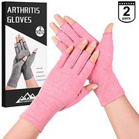 2-Pairs SupreGear Women' s Arthritis Gloves, Rheumatoid Arthritis Compression Gloves for Arthritis Hands, Pain Relief Gaming Typing Fingerless Gloves for Ladies, Elders