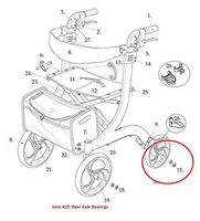 Rear Wheel Bearings for Drive RTL10266 Nitro Rollator Walker - 1 Pair