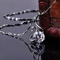 Elegant Swan Silver Crystal Clavicle Pendant Necklace Fashion Jewelry Woman Pretty Beautiful Bright Cute For gift Cheap Fashionable Womens Accessory Best Comfy