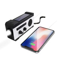 Emergency Solar Hand Crank Portable Radio, NOAA Weather Radio for Household and Outdoor Emergency with AM/FM, LED Flashlight, Reading Lamp, 2000mAh Power Bank USB Charger and SOS Alarm