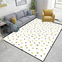 Bigdatastore Autumn Animals Girls Rooms Nursery Decor Mats, Golden Rain Drops Pattern Moisture Condensed from Atmosphere Artsy Print, Easy Maintenance Area Rug Living Room Bedroom Carpet(8'x 10')