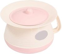 Chamber Pot, Bedpan Plastic Thickening Urinal Basin Old Man Child Urine Buckets Potty Household Men and Women with Cover Toilet Adult Bedroom-Pink