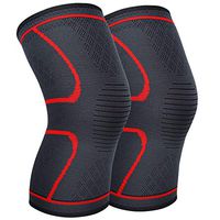 AVIDDA Knee Brace Support Pair for Men Women, Compression Knee Sleeve for Joint Pain Relief, Arthritis, Meniscus Tear, Injury Recovery, Running, Squats, Weight Lifting, Football Red L