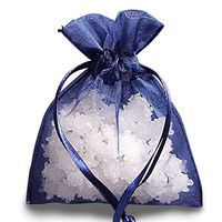 Navy Organza Drawstring Bags | Quantity: 30 | Width: 6"…