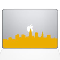 The Decal Guru Cleveland OH City Skyline Decal Vinyl Sticker, 15" MacBook Pro (2016 & Newer Models), Yellow (2356-MAC-15X-SY)