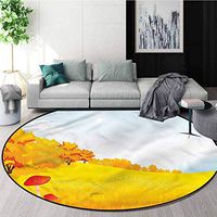 RUGSMAT Mushroom Super Soft Circle Rugs for Girls,Fall Landscape Meadow Non-Slip No-Shedding Kitchen Soft Floor Mat Round-63