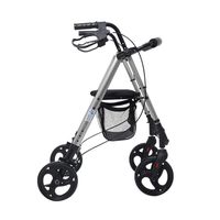 EGCLJ Lightweight Foldable Rollator Walker with Seat Backrest, Heavy Duty Walker for Elderly, Disabled, Limited Mobility Patients, Walking Stabilizer