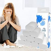 Clearance Sale! Bathroom Tissue, 4-Ply Toilet Paper, Bath Tissue Roll 10 Rolls for Bathroom Restaurant Office Home (White)