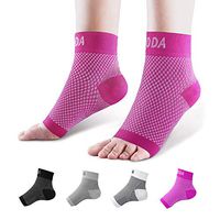 AVIDDA Ankle Brace for Men Women Pair Plantar Fasciitis Socks with Arch Support Compression Ankle Support Foot Sleeve for Achilles Tendon Support Swelling Eases Heel Pain Relief Pink S
