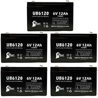 5 Pack Replacement for Zeus PC12-6F1 Battery - Replacement UB6120 Universal Sealed Lead Acid Battery (6V, 12Ah, 12000mAh, F1 Terminal, AGM, SLA) - Includes 10 F1 to F2 Terminal Adapters